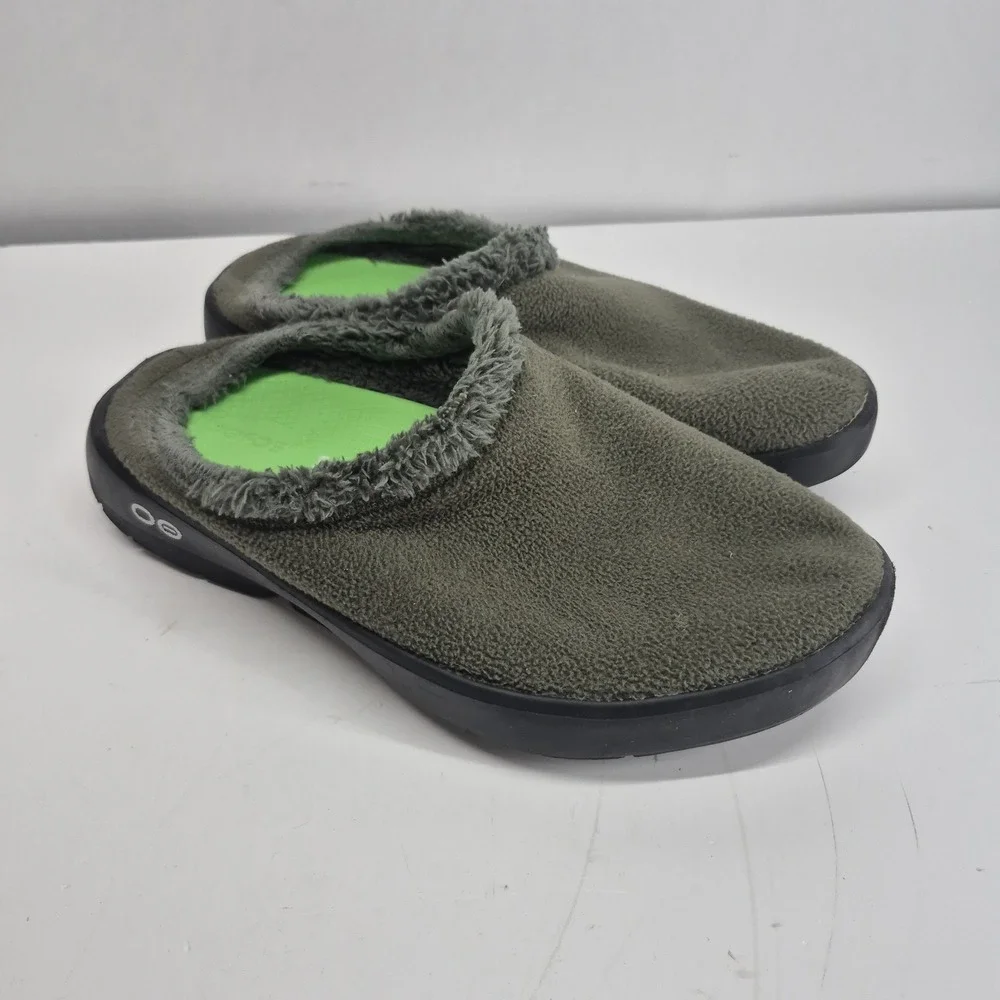 OOFOS OOcoozie Mule Mens Size 11 Green Slip On Recovery Sandals Casual Comfort